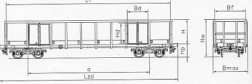 4-achsiger offener Güterwagen Eaons 415W