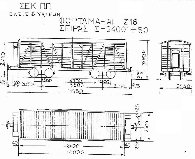 4-achsige gedeckte Güterwagen 1000 mm "Z 16"