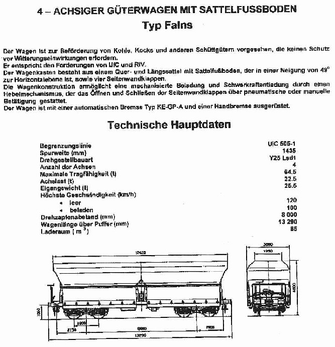4-achsige offene Selbstentladewagen Fals