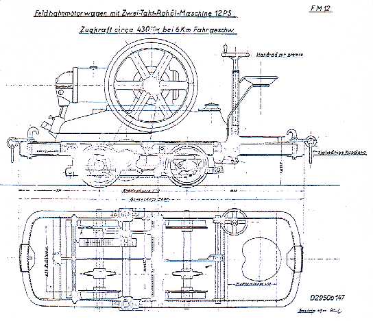 Lanz 12 PS -1 Zylinder - Schienenkuli für 500 - 800 mm Spurweite