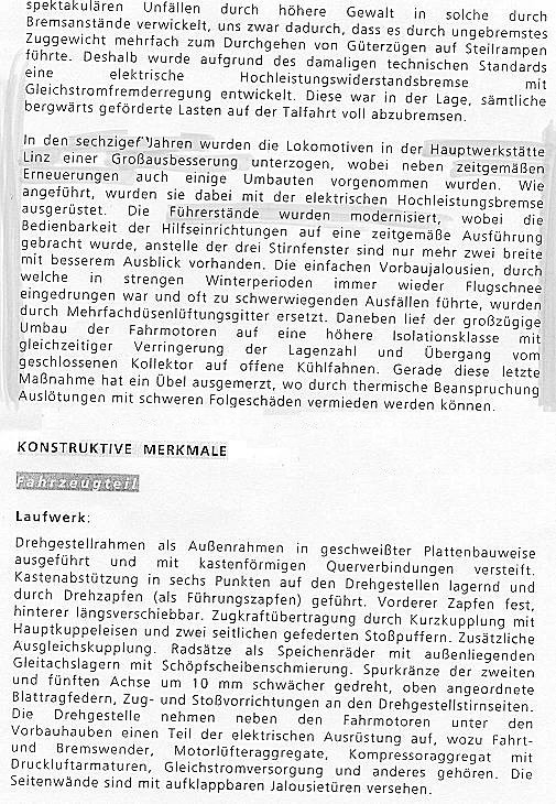 ÖBB - Elektrolokomotive 1020 - Textbeschreibung