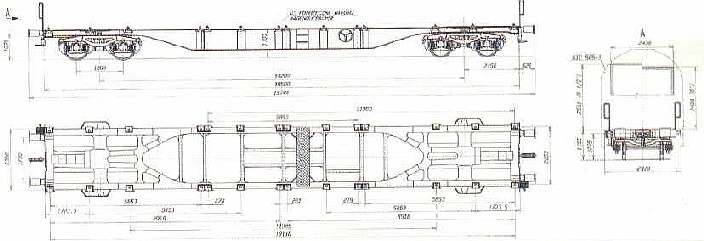 4-achsiger Containertragwagen für 60' Container Sgnss ( 434Za )