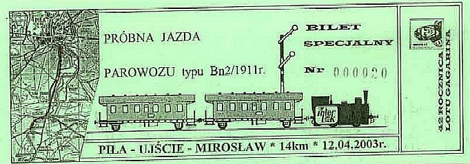 Sonderfahrt der PEG-Dampflok "Riebeck" am 12.4.2003 in Polen