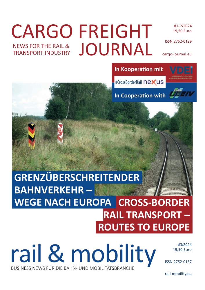 Titelseite CARGO FREIGHT JOURNAL #1-2/2024 + rail & mobility #3/2024
