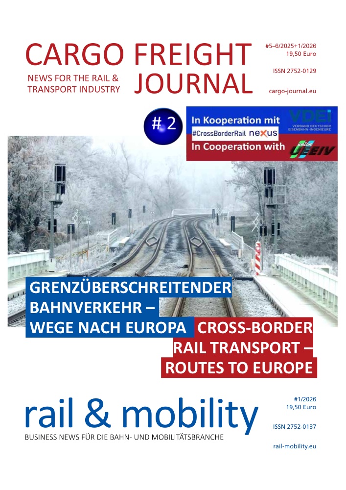 Titelseite CARGO FREIGHT JOURNAL #5-6/2025 + 1/2026 + rail & mobility #1/2026